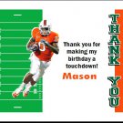 Miami Hurricanes Colored Football Field Thank You Cards