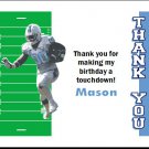 North Carolina Tar Heels Colored Football Field Thank You Cards