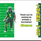 Oregon Ducks Colored Football Field Thank You Cards