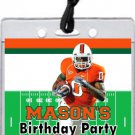 Miami Hurricanes Colored Football Field VIP Pass Invitations