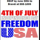 Red White Blue Freedom Party Ticket Invitation