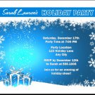 Gifts on Blue with Snowflakes Invitations