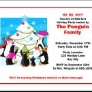 Penguin Family Christmas Party Invitations