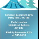 Blue Christmas Party Ticket Invitation