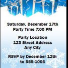 Gifts on Blue with Snowflakes Ticket Invitation