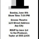 Tony Awards Party Ticket Invitations