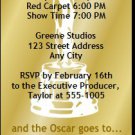 Oscar Awards Party Golden Ticket Invitations