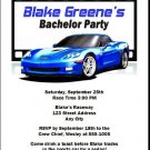 Sports Car Bachelor Party Invitations