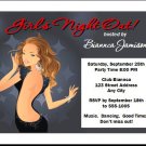 Brunette Girls Night Out Party Invitations