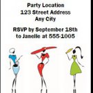 Hat Ladies Birthday Party Ticket Invitation