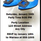 Blue Stiletto Birthday Party Ticket Invitation