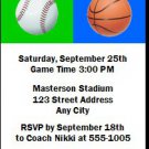Sports Balls Party Ticket Invitation
