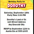 Dorothy & Friends Birthday Party Ticket Invitation