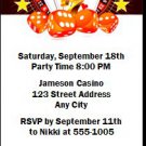 Casino Dice Birthday Ticket Invitation