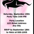 Pink Fashionista Birthday Party Ticket Invitation