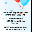 Balloons and Stars Birthday Party Ticket Invitation