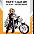 Biker Chick Birthday Party Ticket Invitation