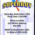 Superboy Birthday Party Ticket Invitation