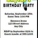Basketball Aqua Yellow Birthday Party Ticket Invitation