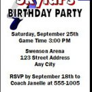 Basketball Blue Red Birthday Party Ticket Invitation