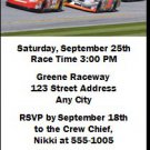 Daytona 500 Birthday Party Ticket Invitation Blue