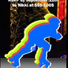 Roller Skating Male Neon Birthday Party Ticket Invitations