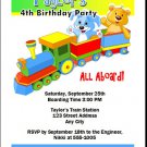 Toy Train Birthday Party Invitation