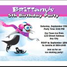 Ice Skating Penguin Birthday Party Invitation