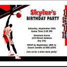 Basketball Dunk Red Party Invitations