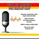 Music Star Birthday Party Invitations