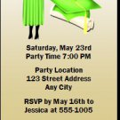 Grad & Cap Female Graduation Party Ticket Invitation