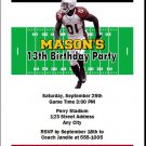 Cardinals Colored Football Birthday Party Invitation