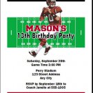 Falcons Colored Football Birthday Party Invitation