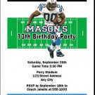 Panthers Colored Football Birthday Party Invitation