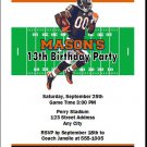 Bears Colored Football Birthday Party Invitation