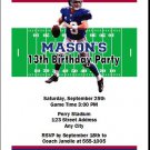 Giants Colored Football Birthday Party Invitation