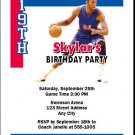 Detroit Pistons Colored Basketball Party Invitations