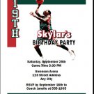 Milwaukee Bucks Colored Basketball Party Invite