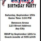 Washington Wizards Colored Basketball Party Ticket Invitations