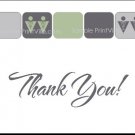 Seafoam Gray Squares Gay Wedding Thank You Card