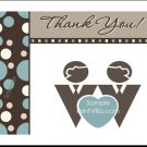 Shapes Blue Gay Wedding Thank You Card