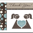 Shapes Blue Lesbian Wedding TY Card