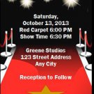 Red Carpet Paparazzi Wedding Ticket Invitation