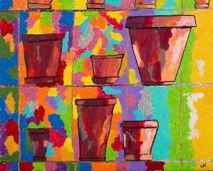 POTS ON SHELVES