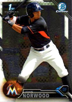2016 Bowman Chrome Prospects BCP27 - John Norwood, Miami Marlins