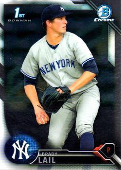 2016 Bowman Chrome Prospects BCP24 - Brady Lail, New York Yankees