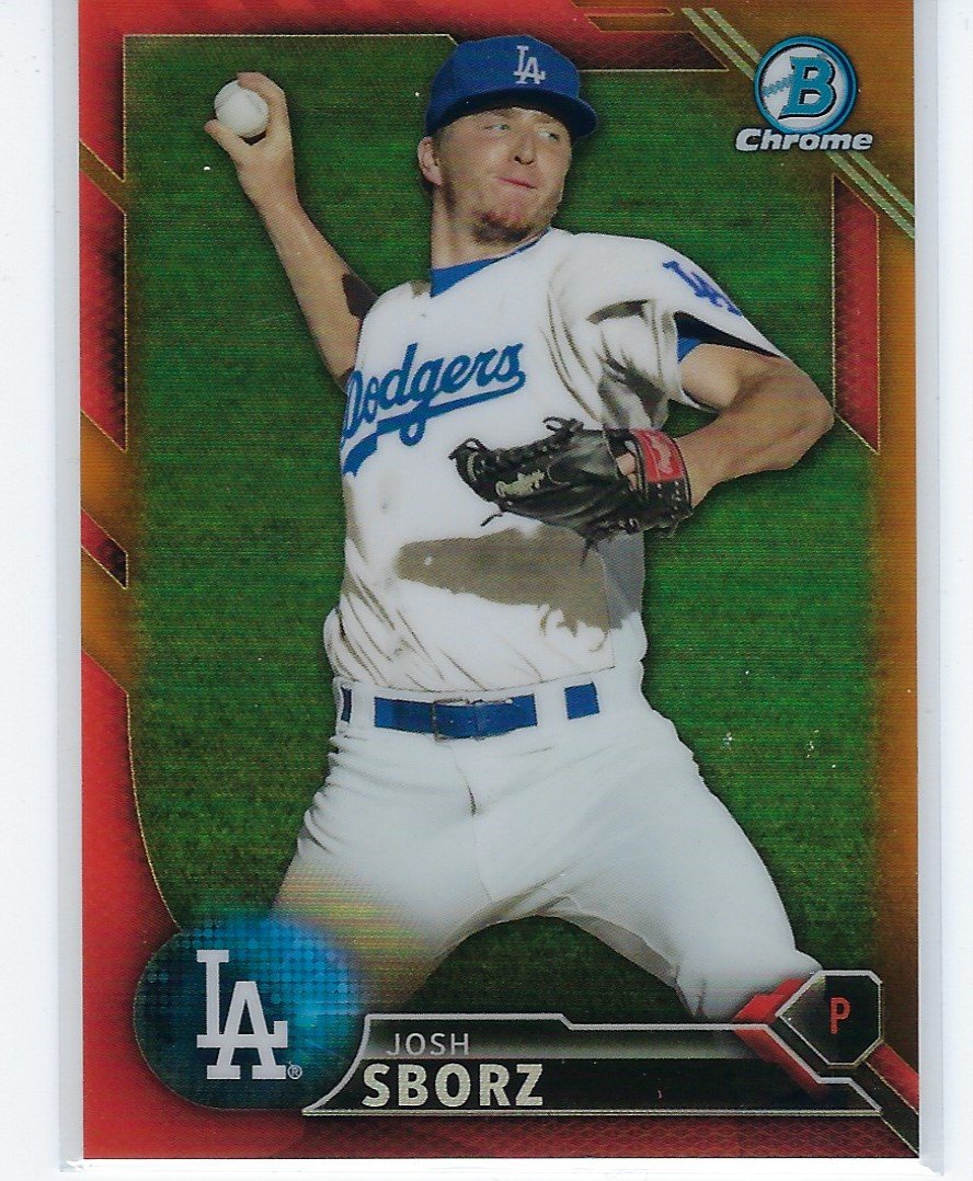 2016 Bowman Chrome Prospects Orange Refractors BCP209 - Josh Sborz, Los Angeles Dodgers