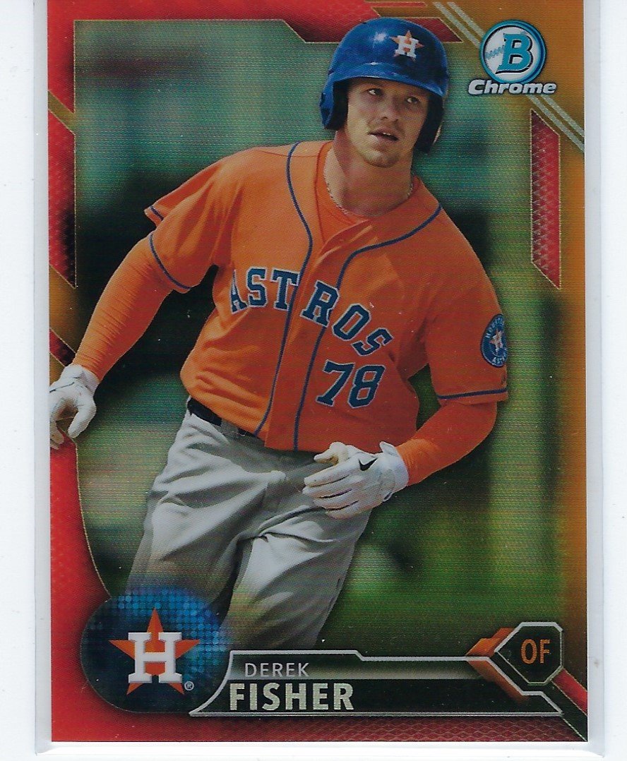 2016 Bowman Chrome Prospects Orange Refractors BCP125 - Derek Fisher, Houston Astros