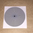 STAR TREK COMMUNICATOR ALPHA / BETA STYLE #4 MOIRE PRINTED ON WHITE ROUND PLASTIC PAPER STICKER