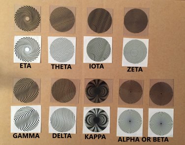 Star Trek Communicator Moire patterns Lot! Alpha Beta Gamma Delta Kappa Zeta Eta Theta Iota